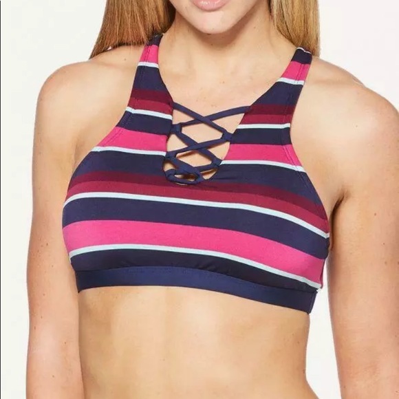 Jag Jeans Swim Jag Swim Rugby Stripe Very Berry Lace Up Bikini Poshmark